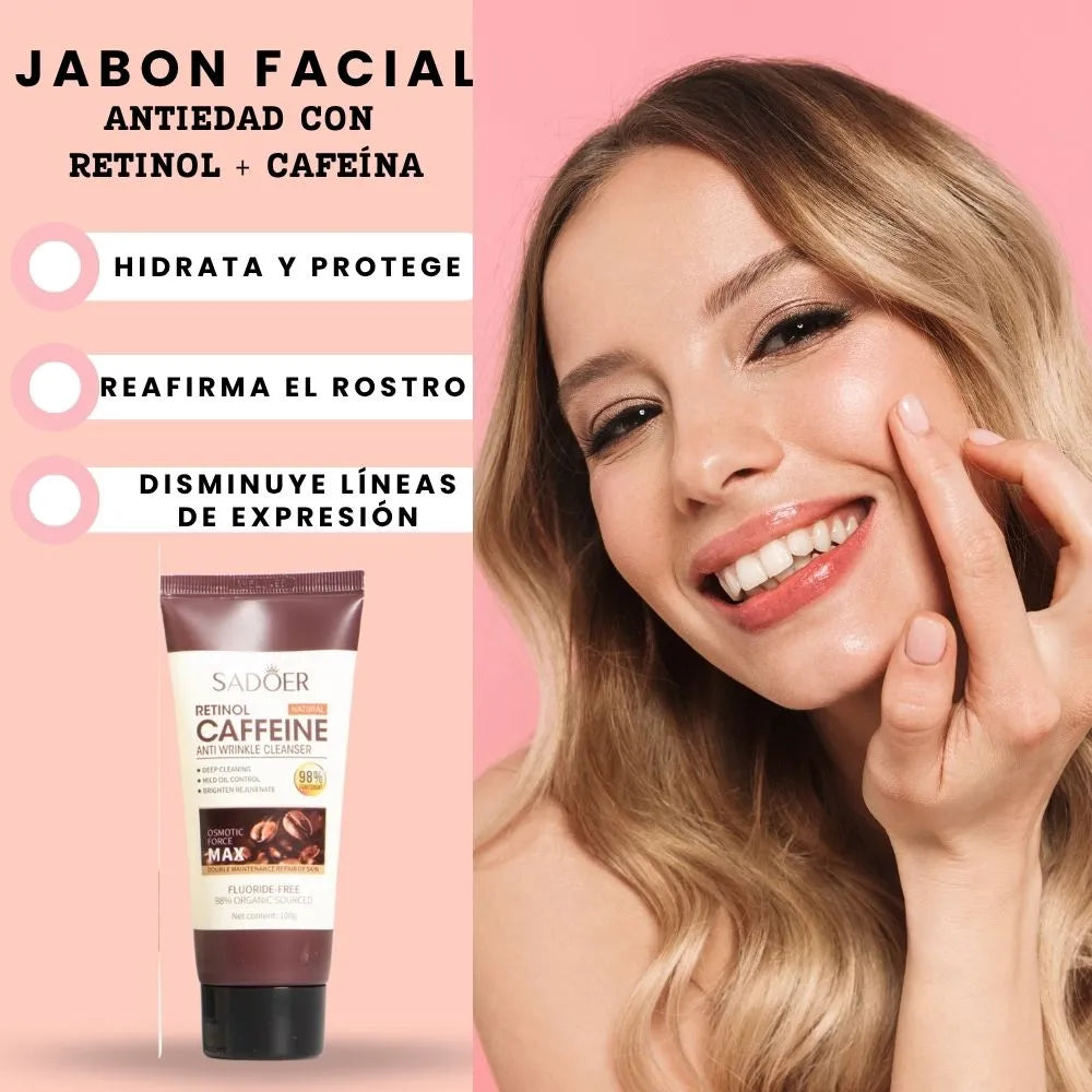 JABON ANTIEDAD DE RETINOL CON CAFEINA