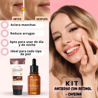 Kit antiedad Serum de Retinol + Jabon de Cafeina